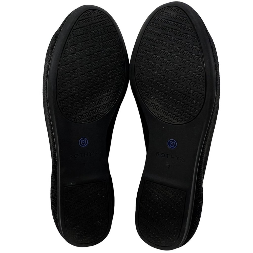 Rothy's The Flat Round Toe Solid Black Slip On Ba… - image 7